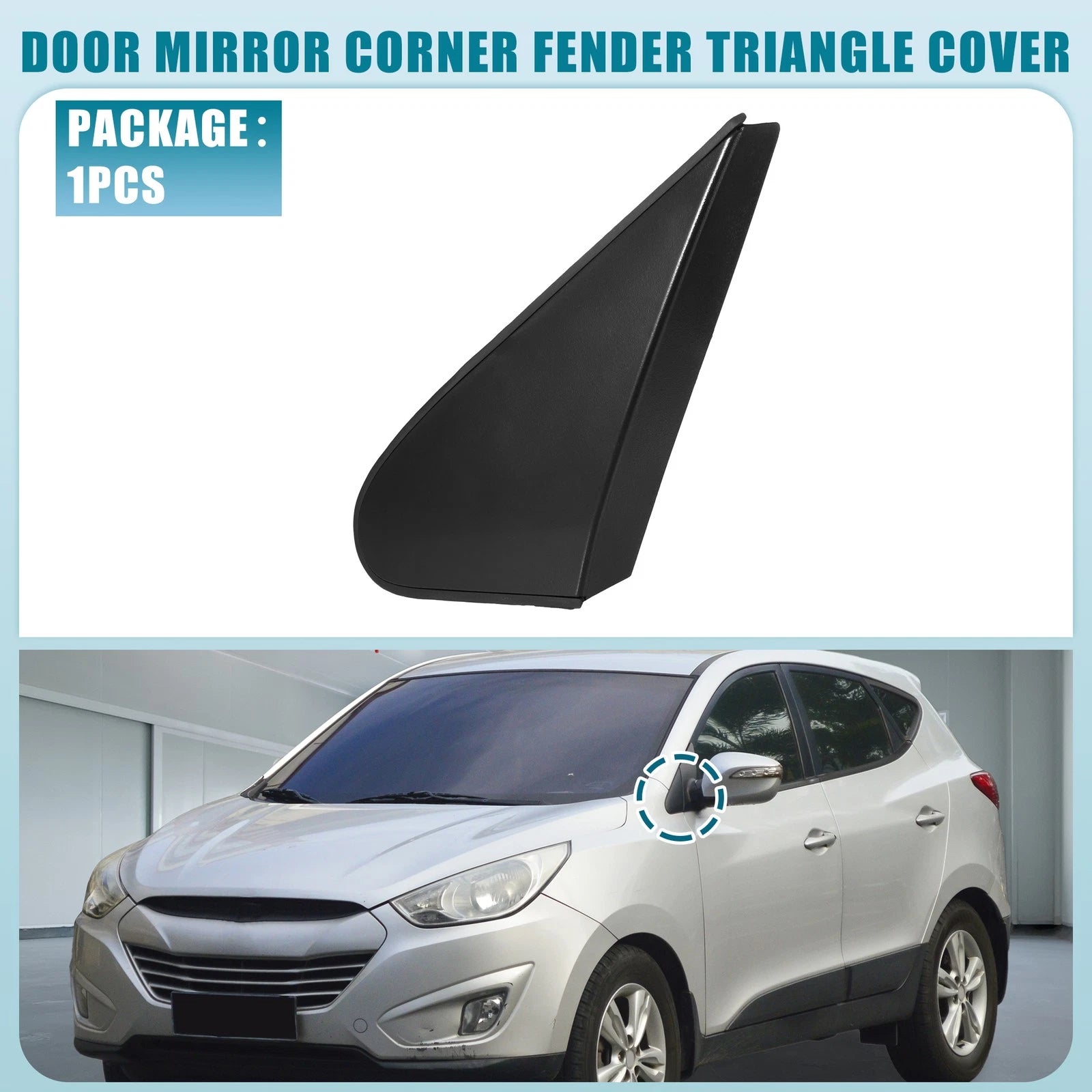 Left Car Mirror Corner Fender Triangle Cover No. 861802S000 for Hyundai Tucson (2016–2021)