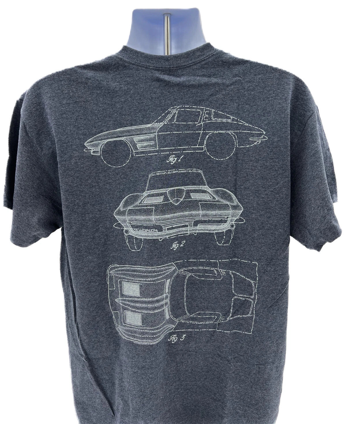 Heather Blue T-Shirt Corvette Blueprint for Chevy Corvette C7 (2014–2019)