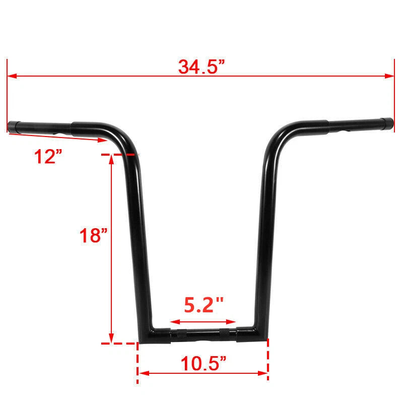 1 1/4" 18" Rise Ape Hanger Handlebar for Harley FLST Sportster XL