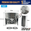 Set of 3 Pistons with Rings (Pin & Clip) for Isuzu 3LD1 Engine Excavator
