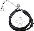 Drag Specialties Brake Line +10" Black for Harley Softail (2015–2017) 618302-10BLK