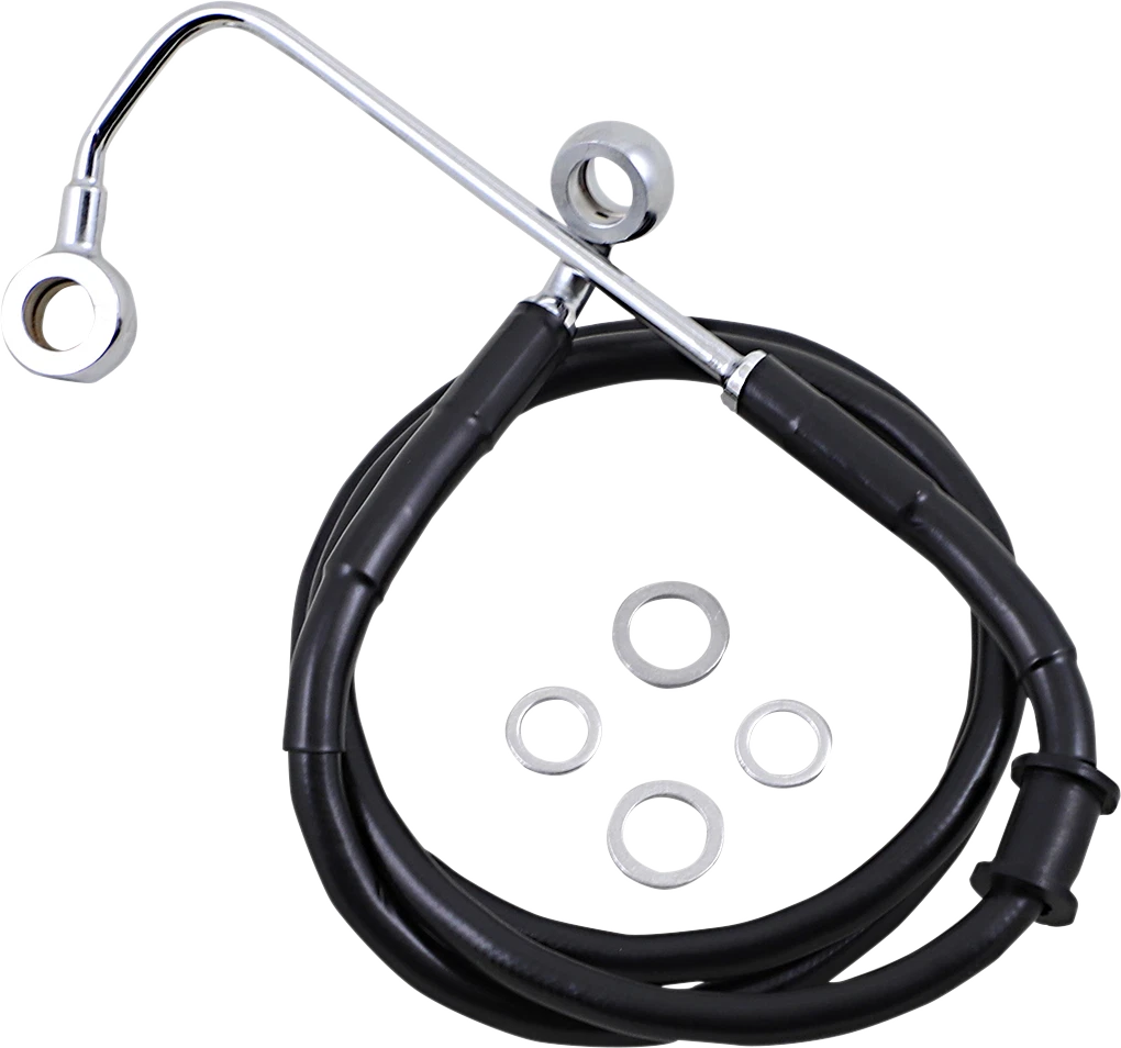 Drag Specialties Brake Line +10" Black for Harley Softail (2015–2017) 618302-10BLK