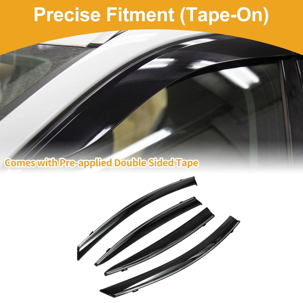 Set of 4 Window Deflectors for Mazda 3 Sedan (2019–2024) Black Vent Visor