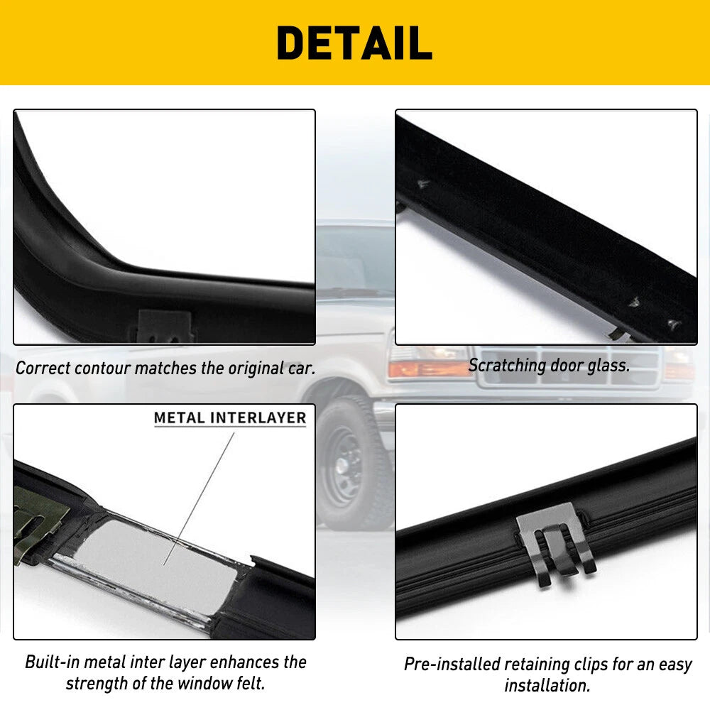 Door Window Sweep Seal for Ford Bronco/F150 (1987–1996)