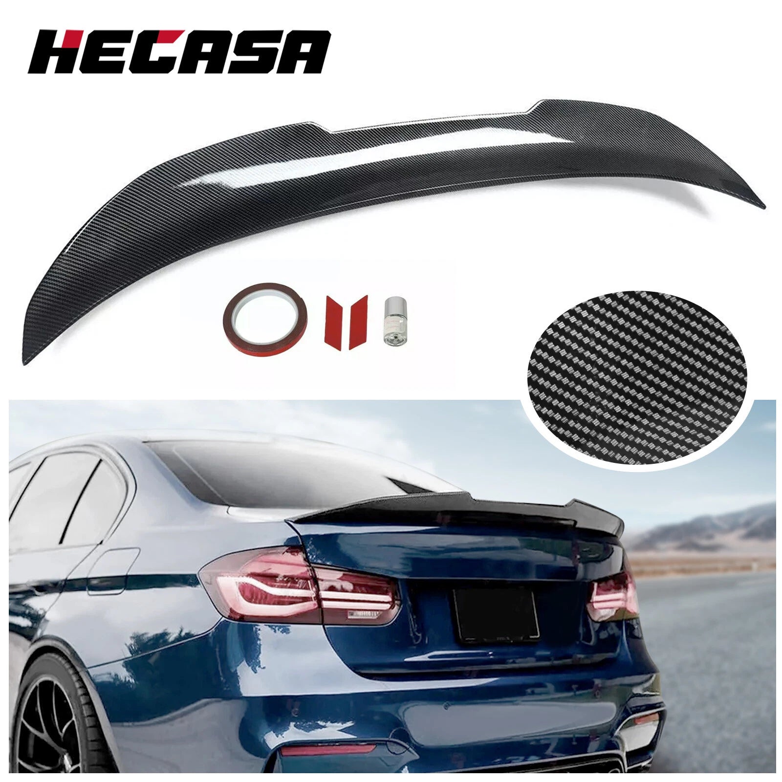 Carbon Fiber PSM Style Rear Trunk Spoiler for BMW F30 F80 335i 328i (2012–2018)