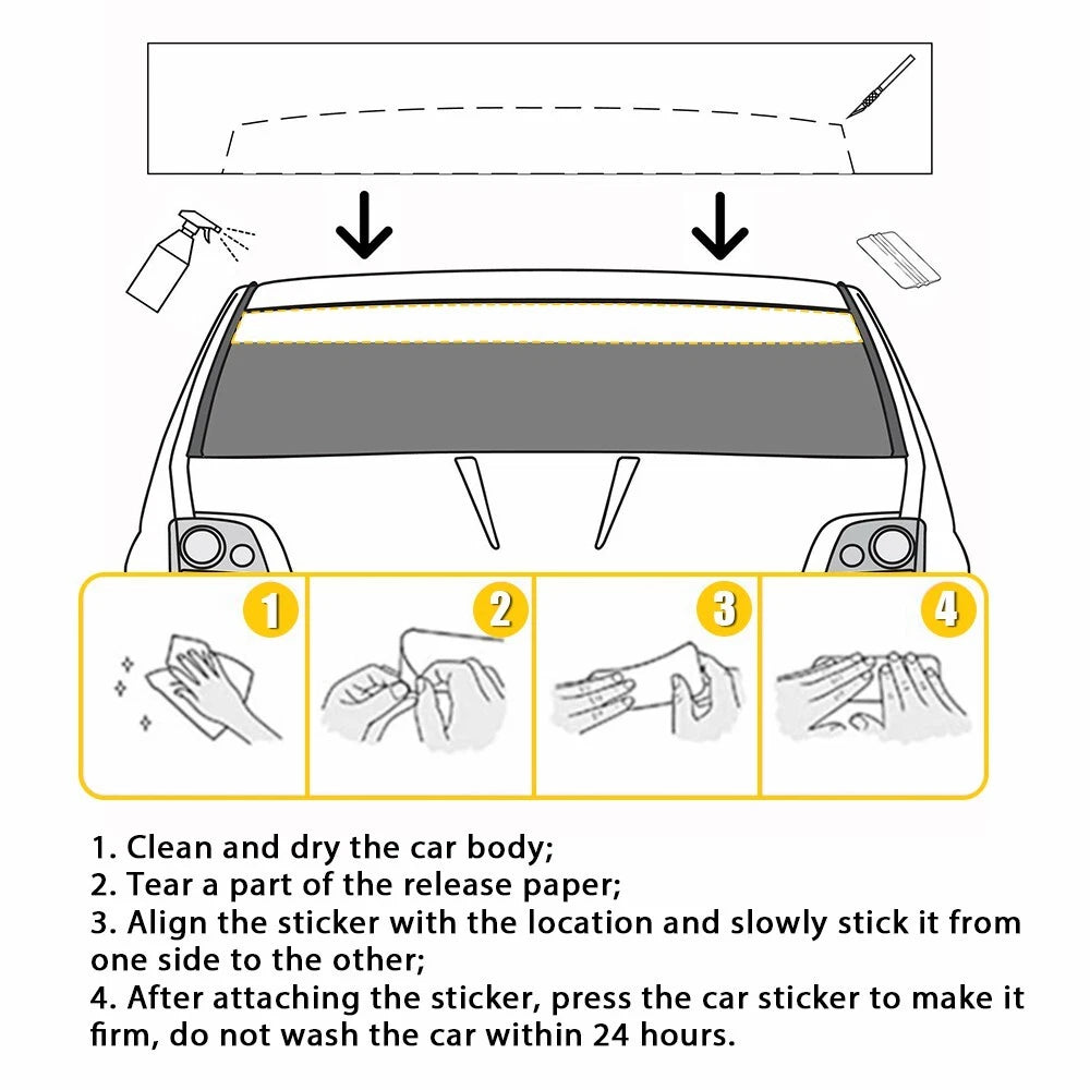 Matte White Window Visor Sun Strip for Car Windshield (DIY)