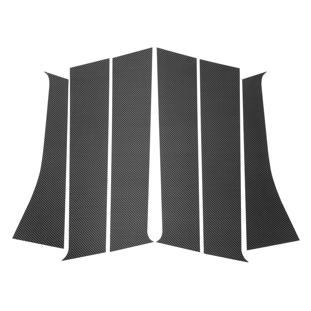 6Pcs Door Pillar Window Trim for Mitsubishi Outlander (2014–2023) Carbon Fiber