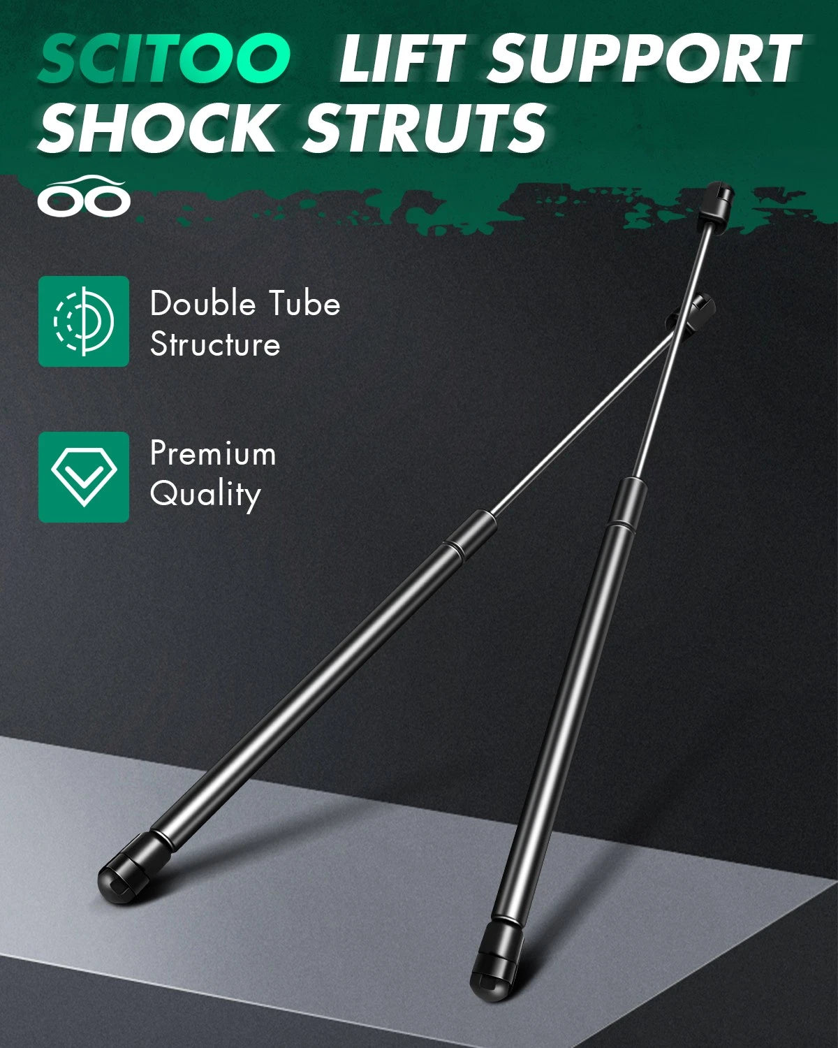2 Hood & 2 Window Lift Supports Gas Struts for Jeep Commander (2006–2010)