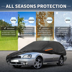 Car Cover with Left Side Door Zipper 210D-PU for Subaru Legacy Wagon 