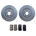 Hella Front Rotor & Akebono EURO Ceramic Disc Brake Pad Kit for Mercedes C209 CLK55 AMG (2003–2009)