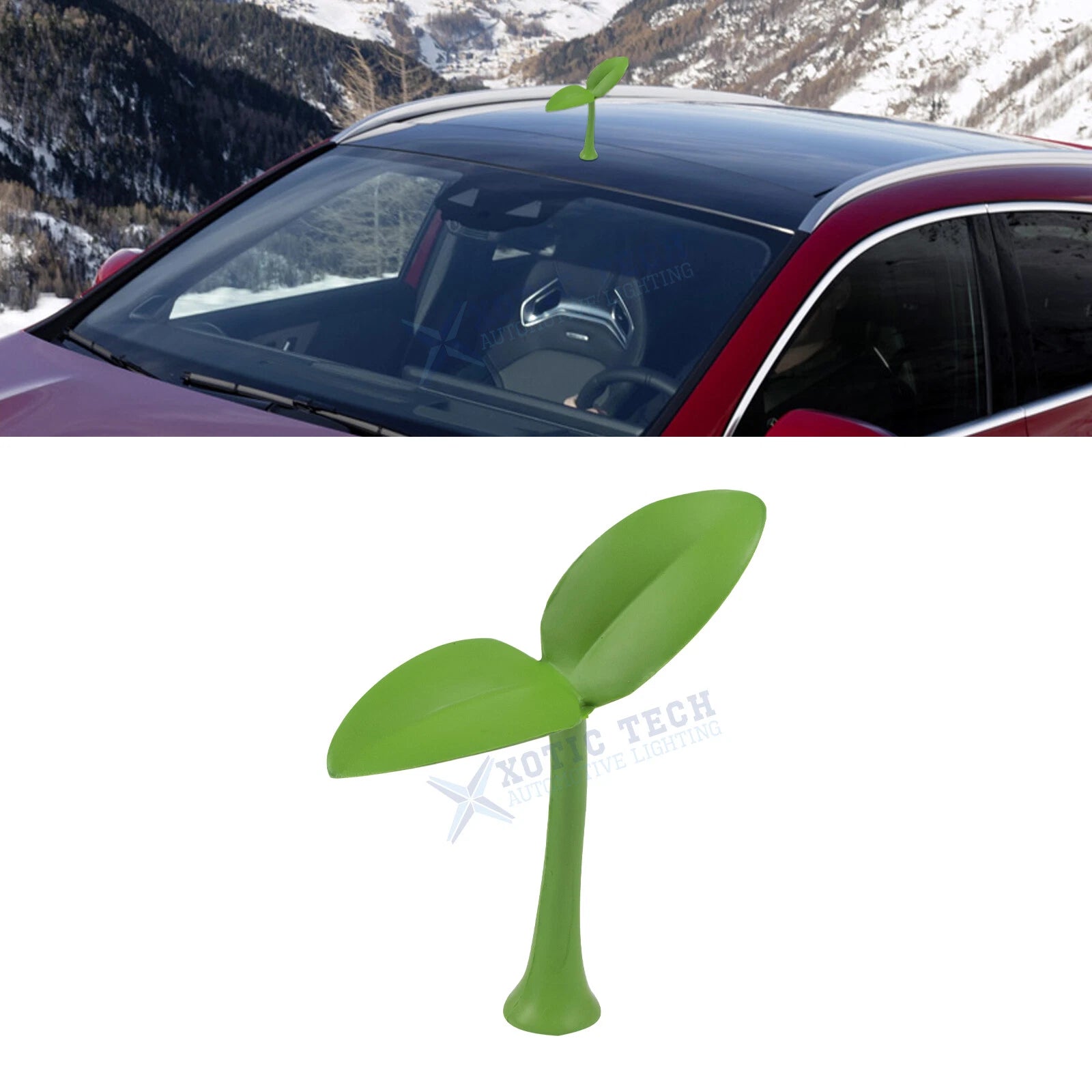 Green Sapling Racing-Style Roof Stickers for Car (Front Rear Bumper)