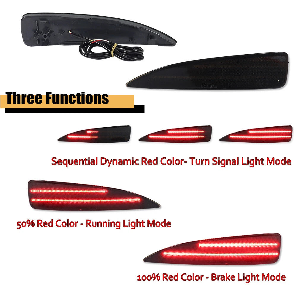 Smoke LED Rear Bumper Reflector for Toyota Yaris (2012–2014)