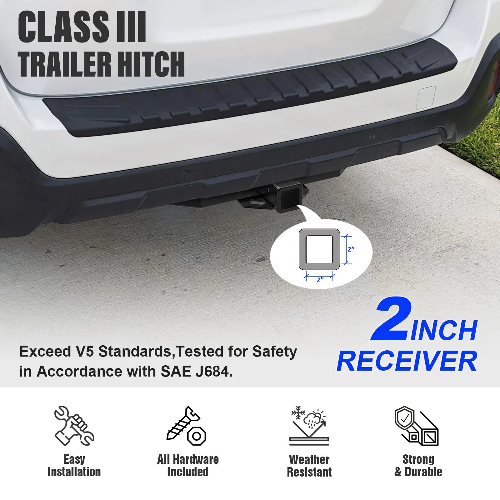 2 Inch Receiver Trailer Towing Hitch for Subaru Outback (2014-2019)