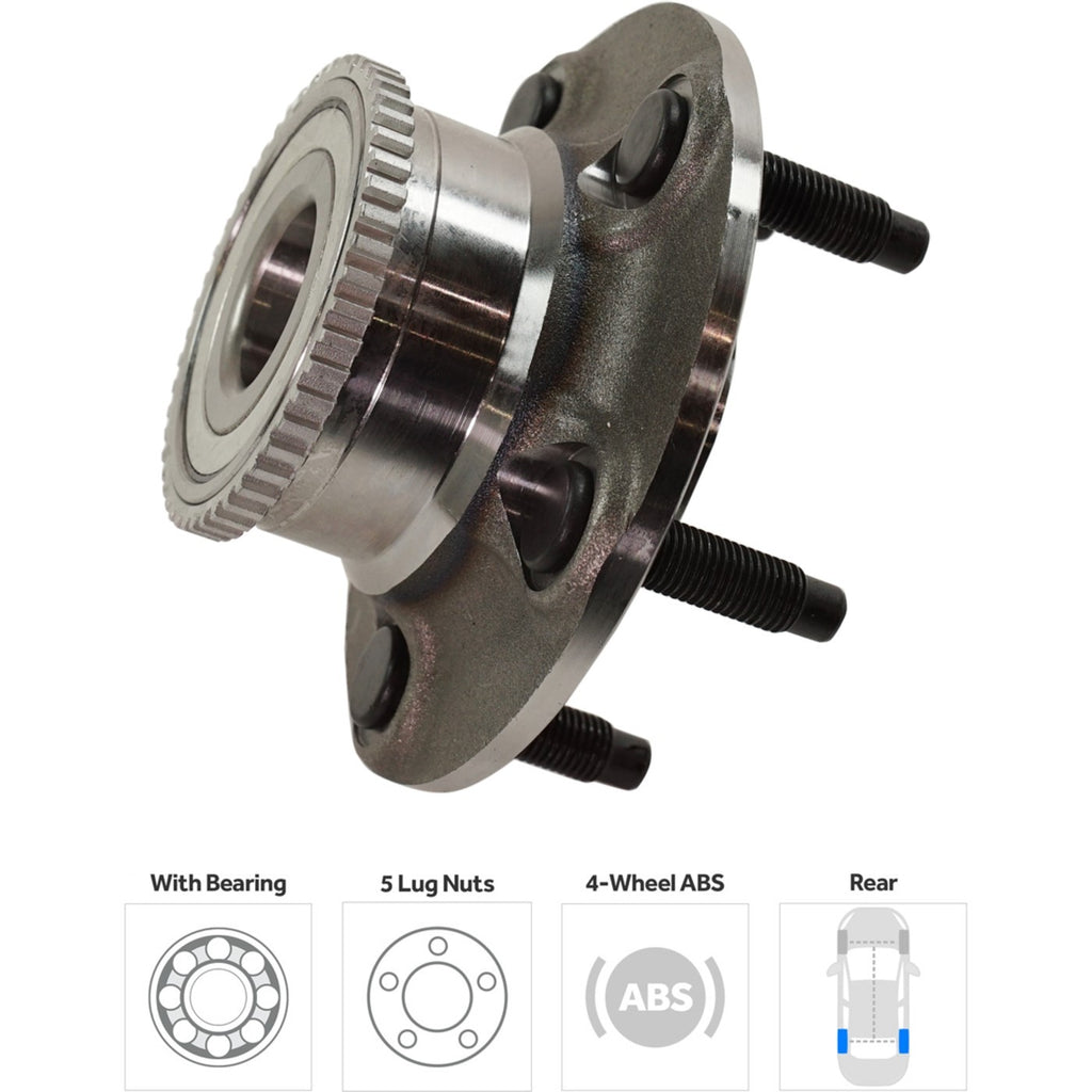 Wheel Hubs for Ford Taurus (2001–2007) Rear Left Right with Bearing Sensor