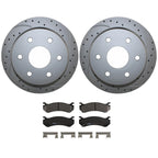 Rear Brake Kit 325mm Drilled Disc Rotors & TRW Pro Metallic Pads for Chevrolet GMC