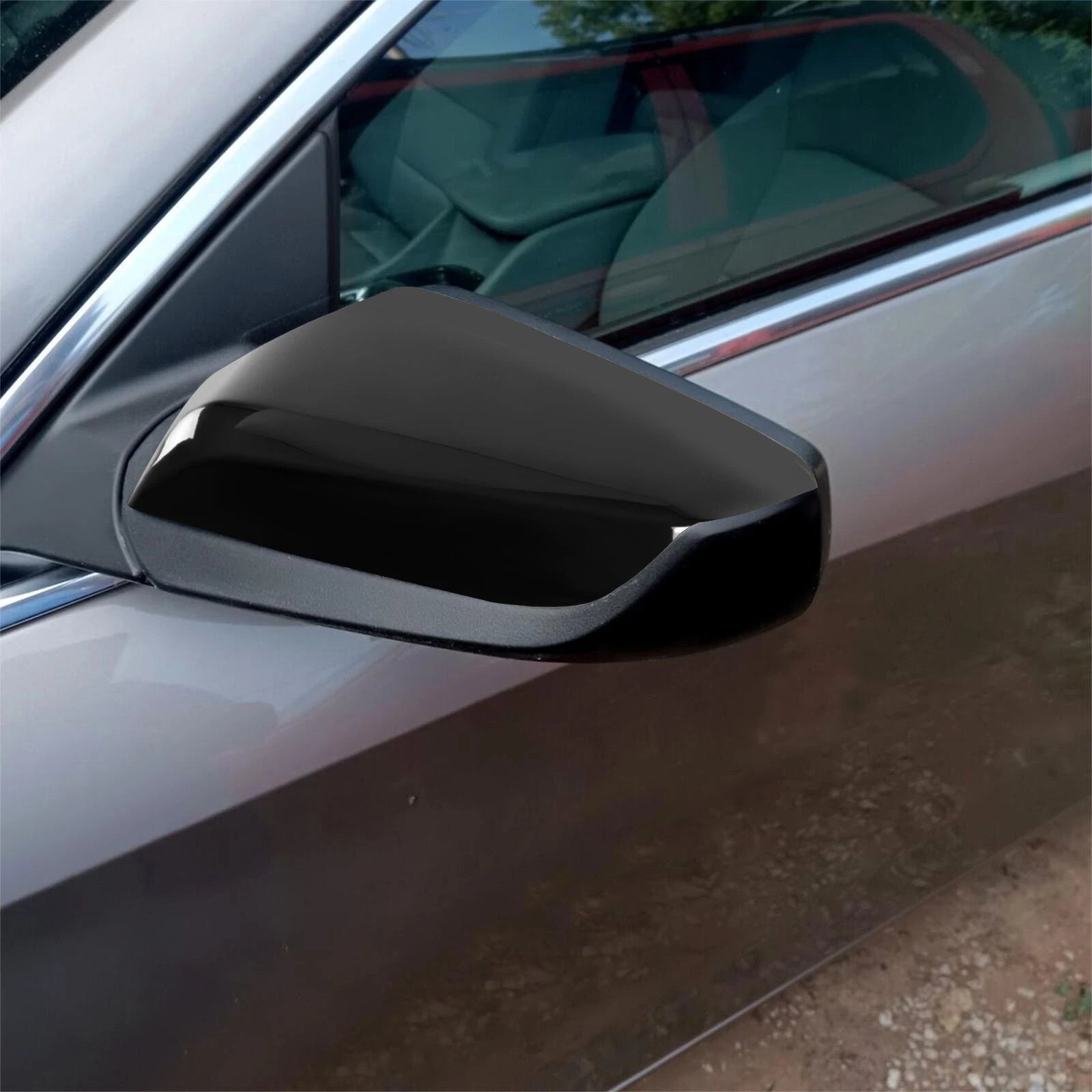 Pair Mirror Covers for Chevrolet Malibu (2016-2024) Gloss Black