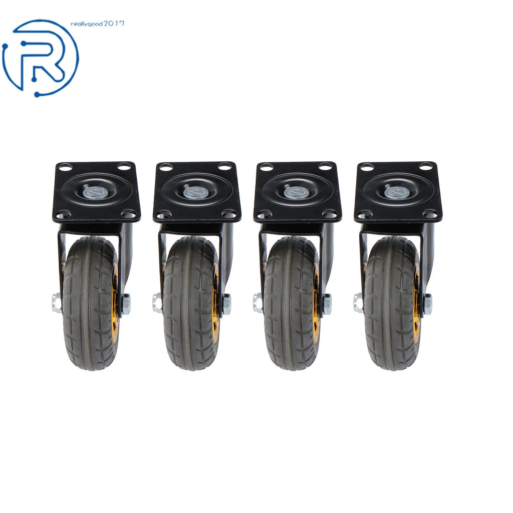 Set of 4 Heavy Duty 4" Rubber Casters for Smooth 360° Movement