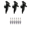 Set of 3 NGK Ignition Coils & 6 Platinum Spark Plugs for Dakota Nitro Ram 1500 (2005–2011)