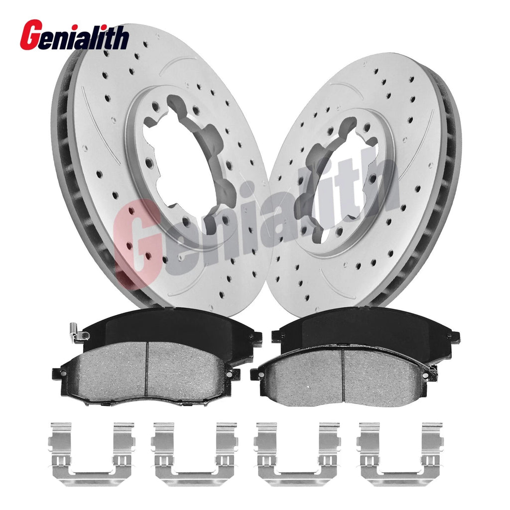 Front Disc Brake Rotors & Ceramic Brake Pads for Nissan Xterra Frontier (2003–2004)