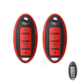 Soft Red TPU Leather Key Cover for Nissan (2010–2024)