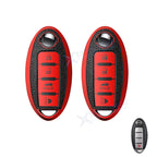 Soft Red TPU Leather Key Cover for Nissan (2010–2024)