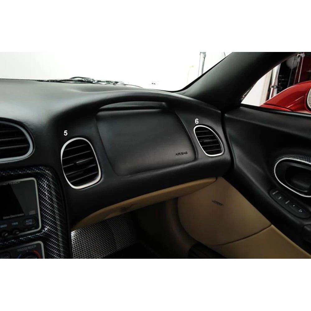 6pc Brushed Stainless Steel Dash Kit for 1997–2004 Chevy Corvette C5