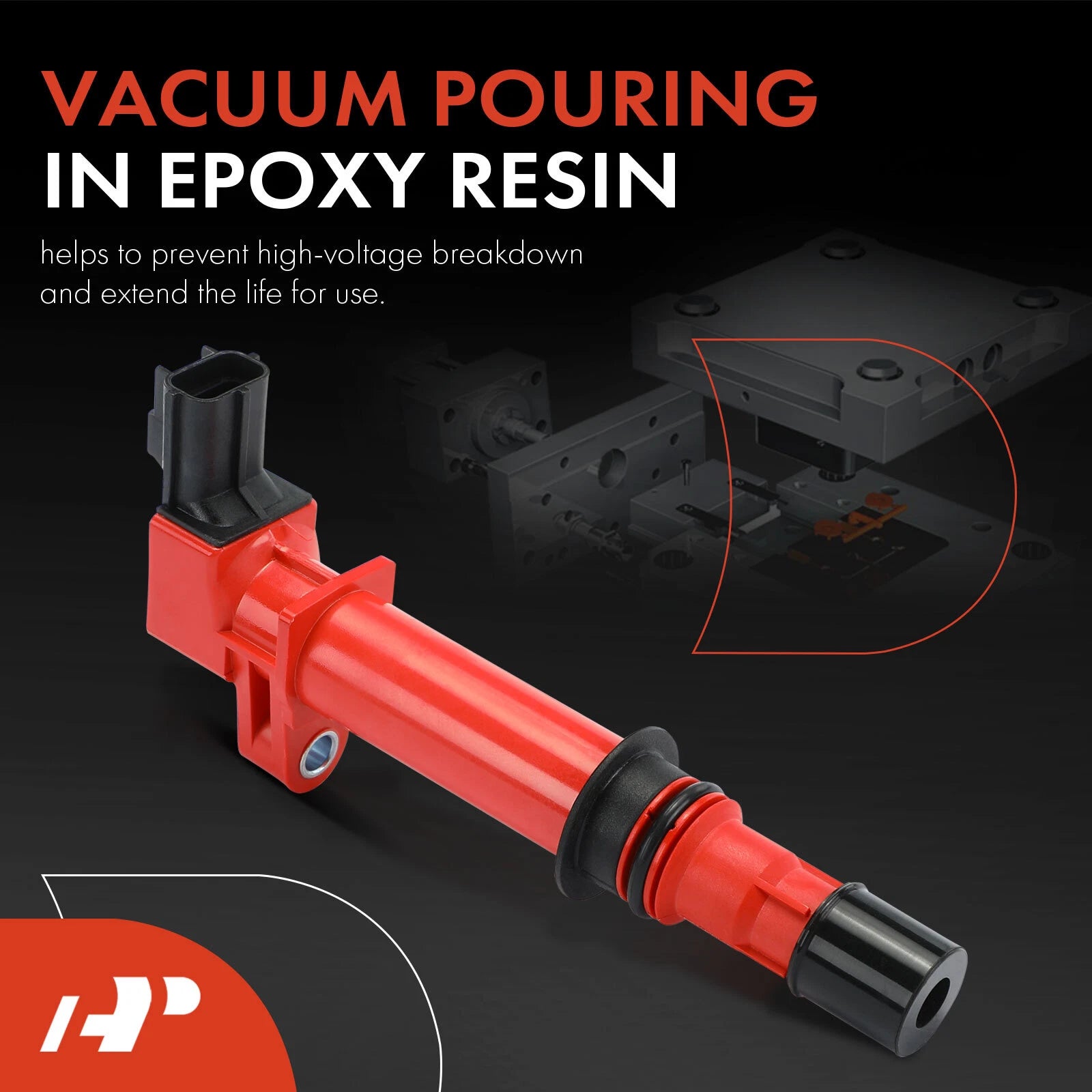 8x Red Ignition Coil for Jeep Grand Cherokee (1999–2007) Dodge Ram 1500 (1999–2007)