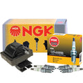 NGK HEI Ignition Coil & 4 G-Power Platinum Spark Plugs for Ford Mercury (L4)