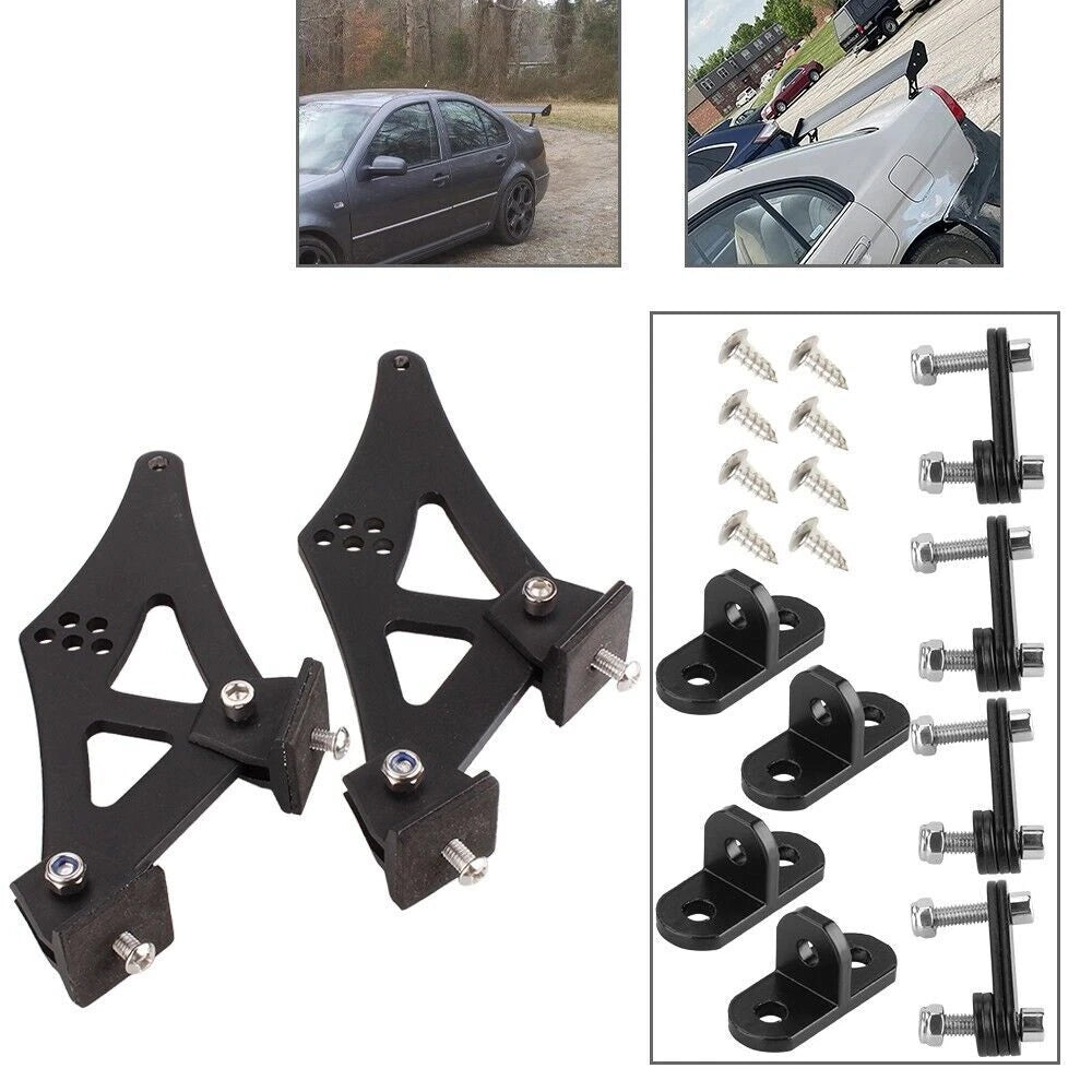 Set of 2 CNC Rear Wing Spoiler Mount Brackets for Universal Cars