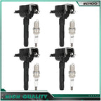 Set of 4 Ignition Coils & 4 Spark Plugs for Audi A4 S4 (1997–2002)