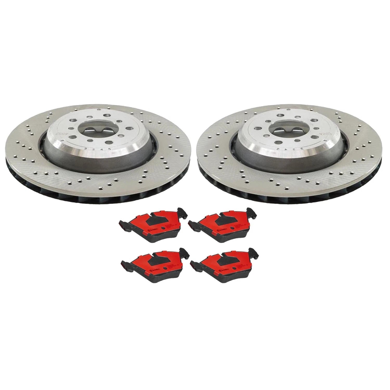 Front Brake Kit with Drilled Rotors & Brembo Ceramic Pads for BMW E46 M3 (2001–2006)