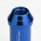 20 PCS Open End M12x1.25 50mm Tall Blue Aluminum Lug Nuts + Lock Key