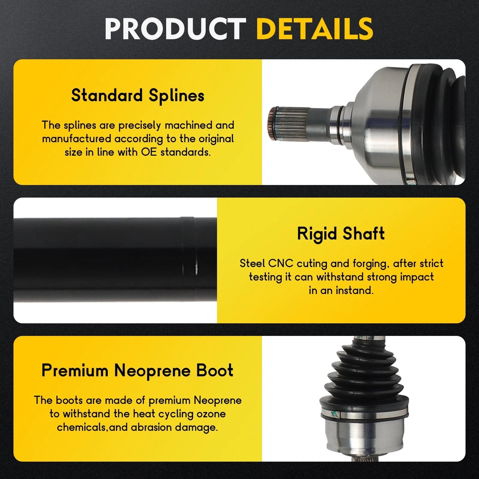 Set of 2 CV Axle Shaft Assembly for Jeep Cherokee 4WD AWD