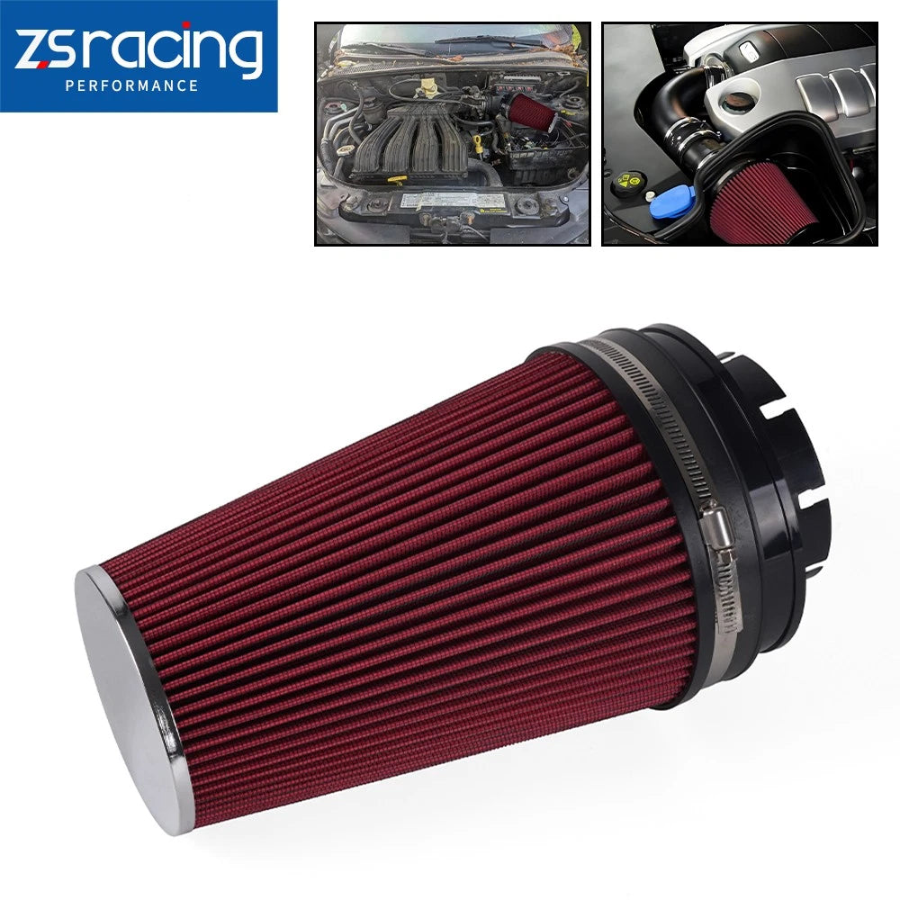 4" Red High Flow Inlet Cone Cold Air Intake Filter for Various Models