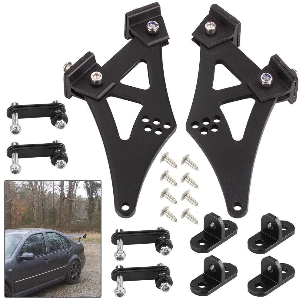 Set of 2 CNC Rear Wing Spoiler Mount Brackets for Universal Cars