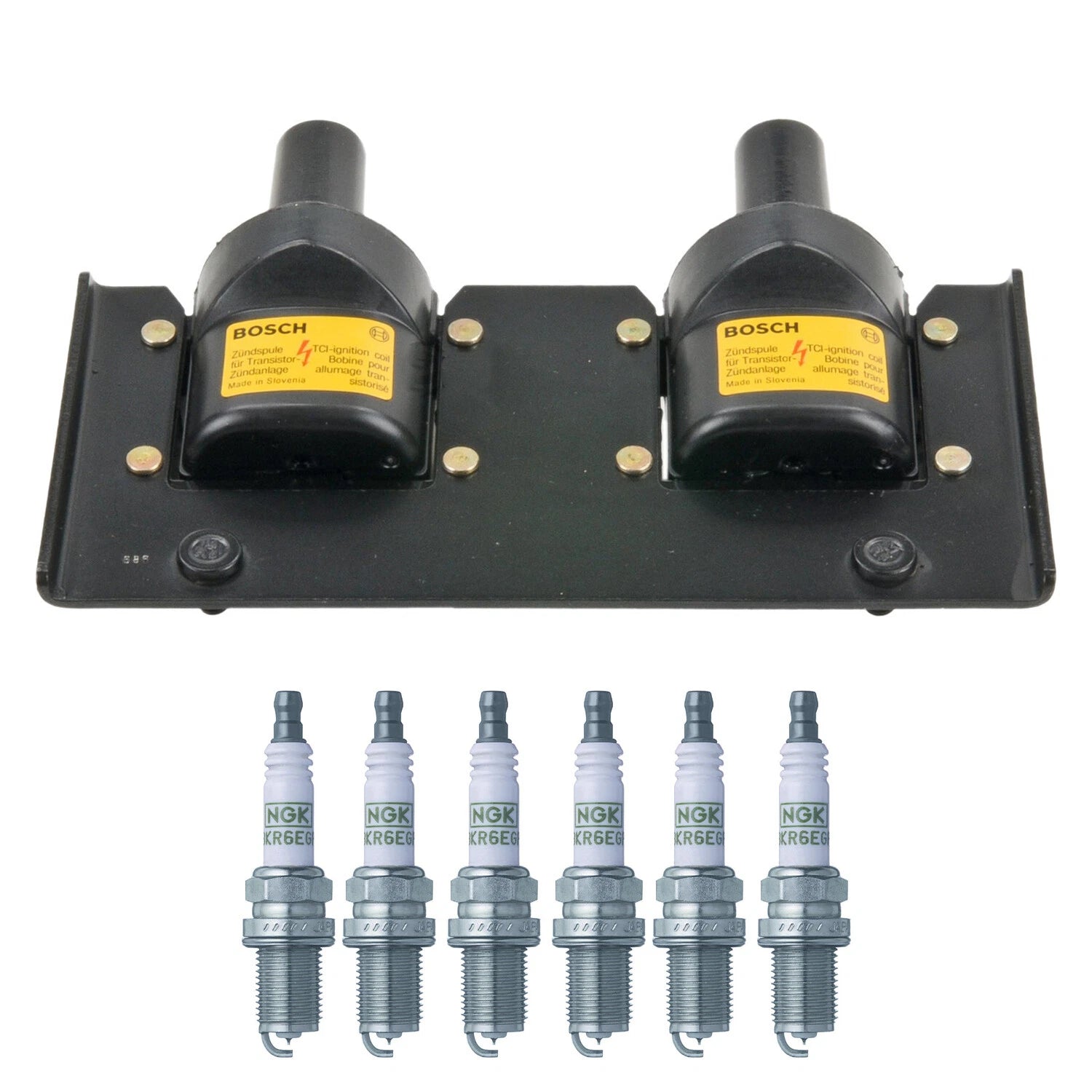 Set of 6 Bosch Ignition Coils & NGK G-Power Spark Plugs for 911 A4 A6 NSX ES300 H6 V6