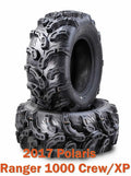 Set of 2 Front Tires for Polaris Ranger 1000 Crew/XP (2017) 26x9-12 Super Lug Mud