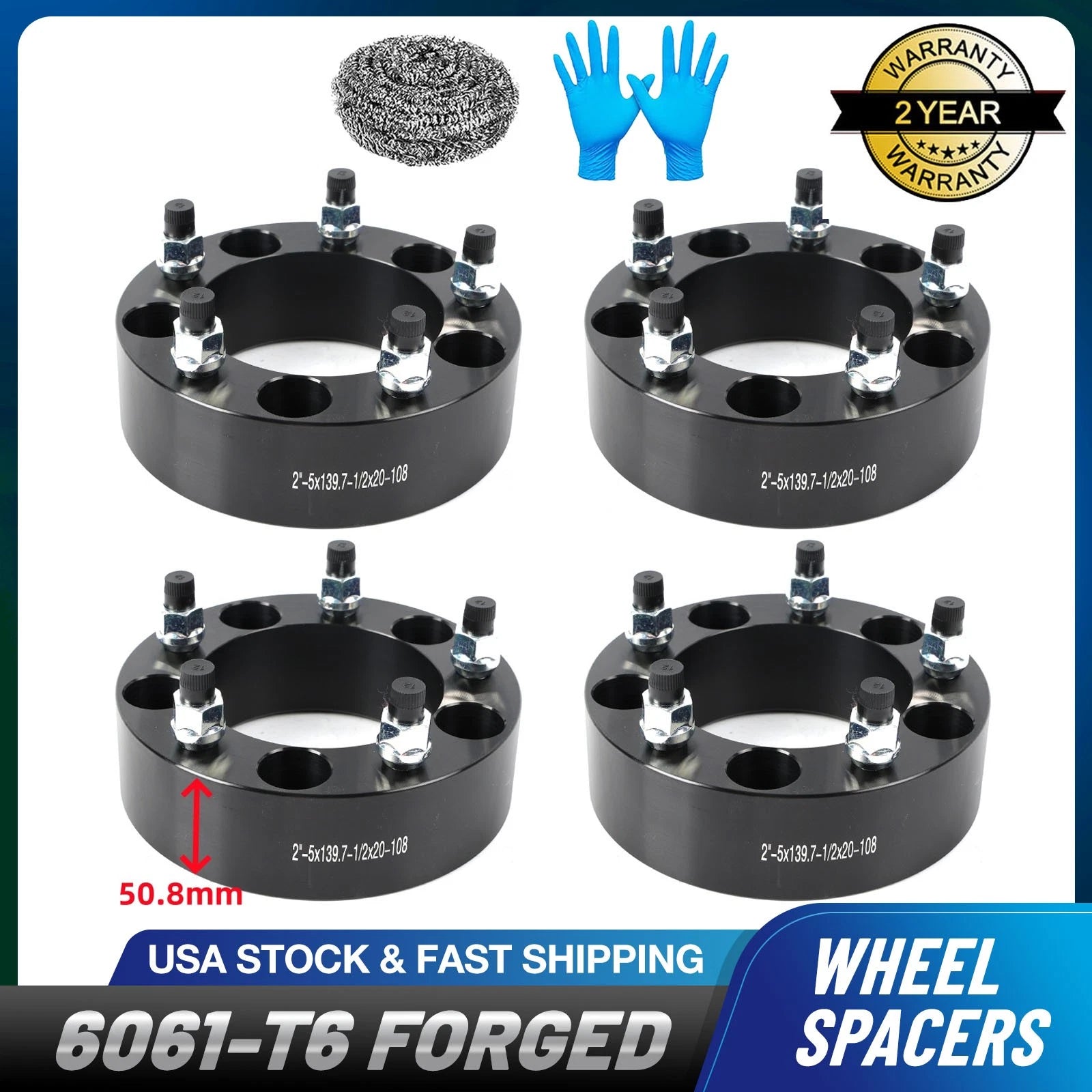 Set of 4 Wheel Spacers for Dodge Ram 1500 (1994–2001) 2 Inch 5x5.5 5x139.7