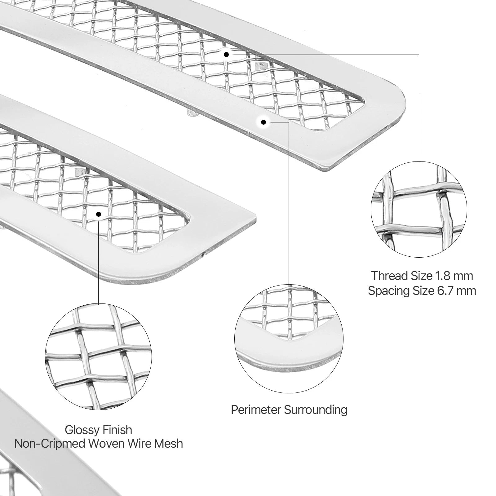 Stainless Chrome Mesh Grille Insert for Ford F-150 Lariat (2021-2023)