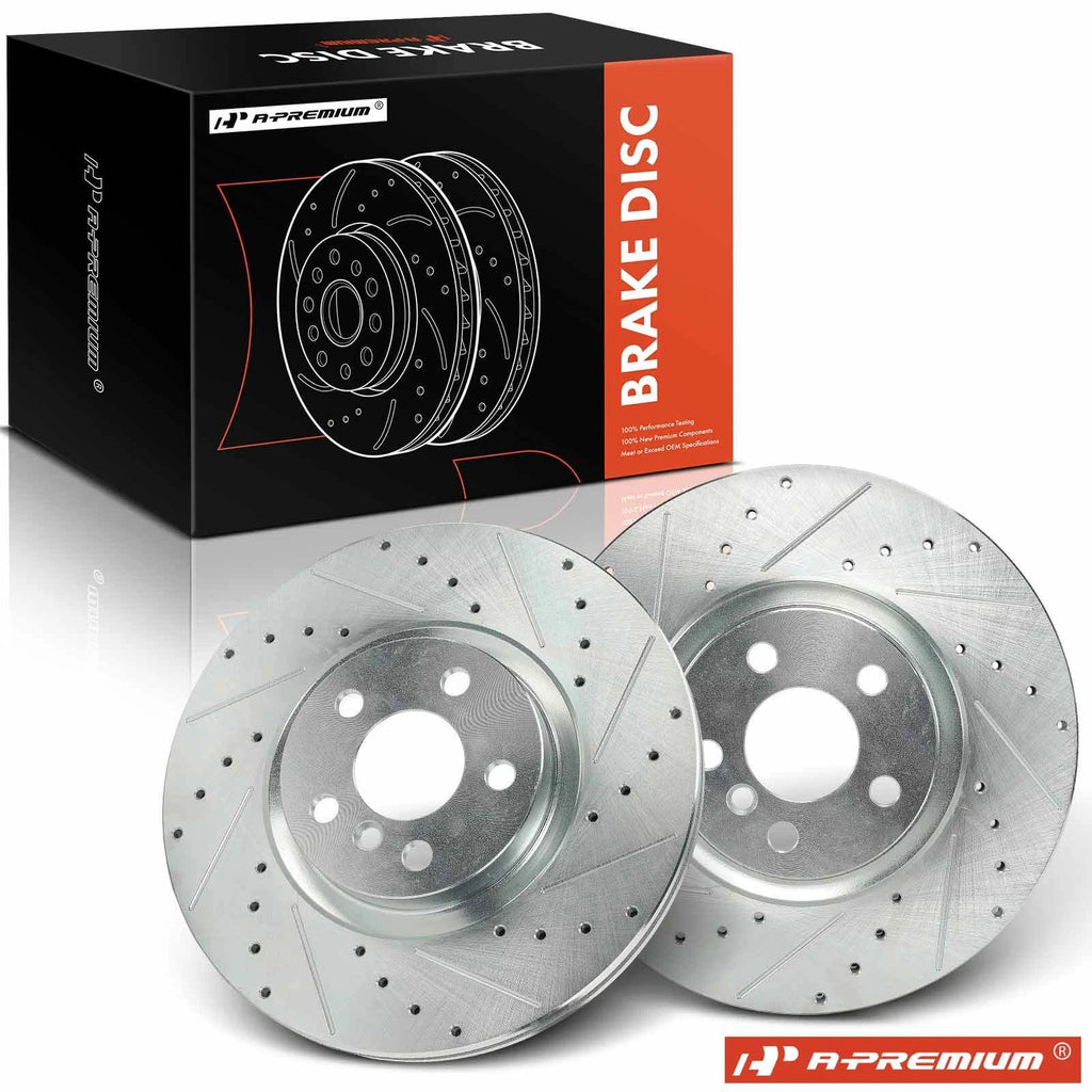 Front Drilled Brake Rotors for BMW X1 (2016–2022) X2 (2018–2021) Mini