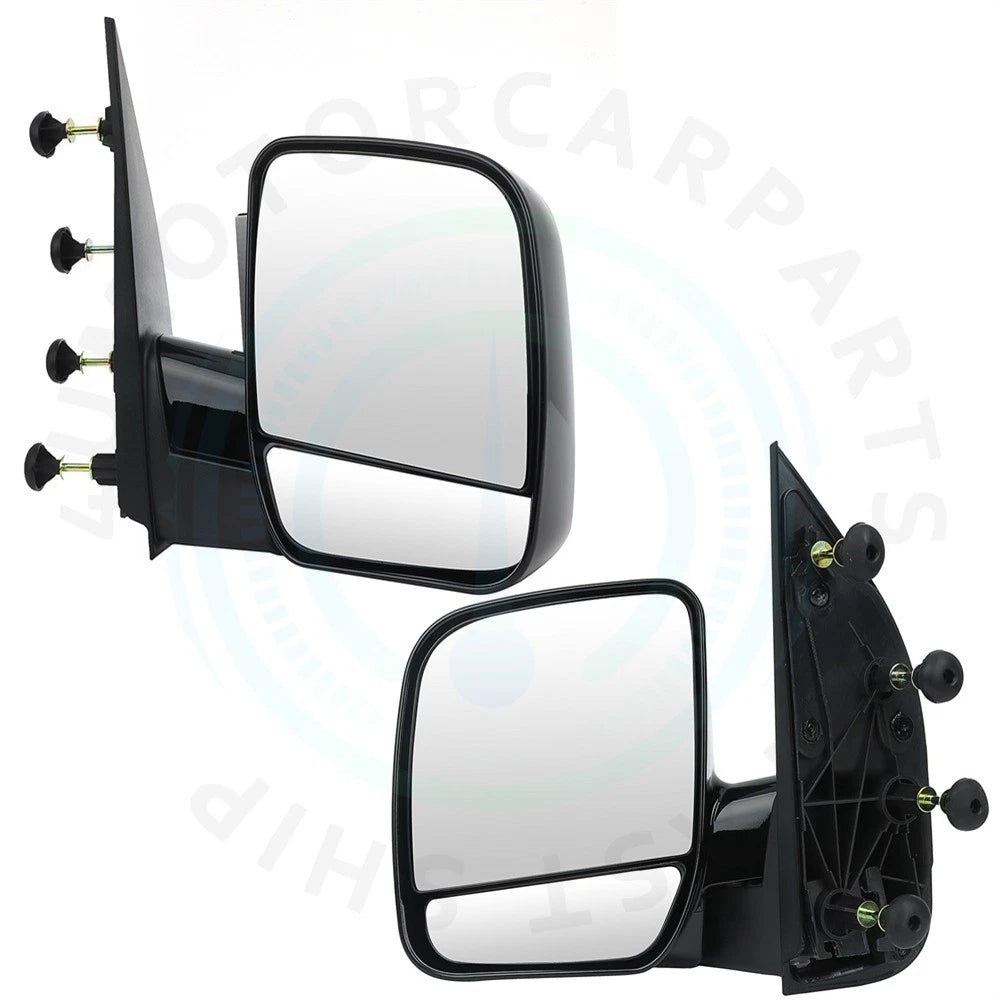 2PC Black Manual Folding Side View Mirrors for E-150 E-250 E-350 (1992–2014)