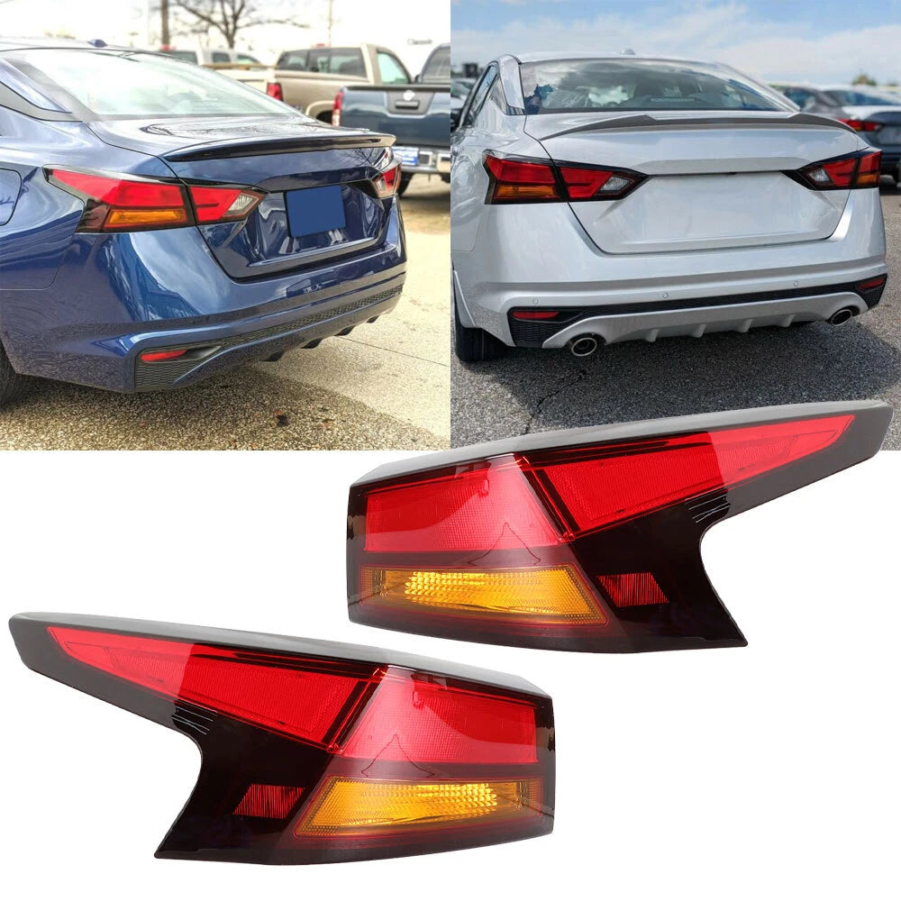 Set of 2 Rear Tail Light Assemblies for Nissan Altima (2019–2020) Chrome Red