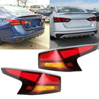 Set of 2 Rear Tail Light Assemblies for Nissan Altima (2019–2020) Chrome Red