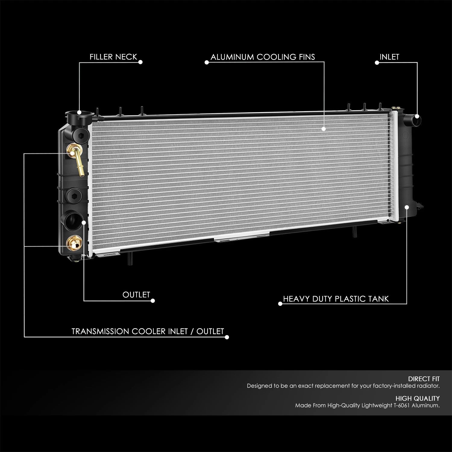 Full Aluminum Core Cooling Radiator for Jeep Cherokee/Comanche (1991–2001) DPI 1193
