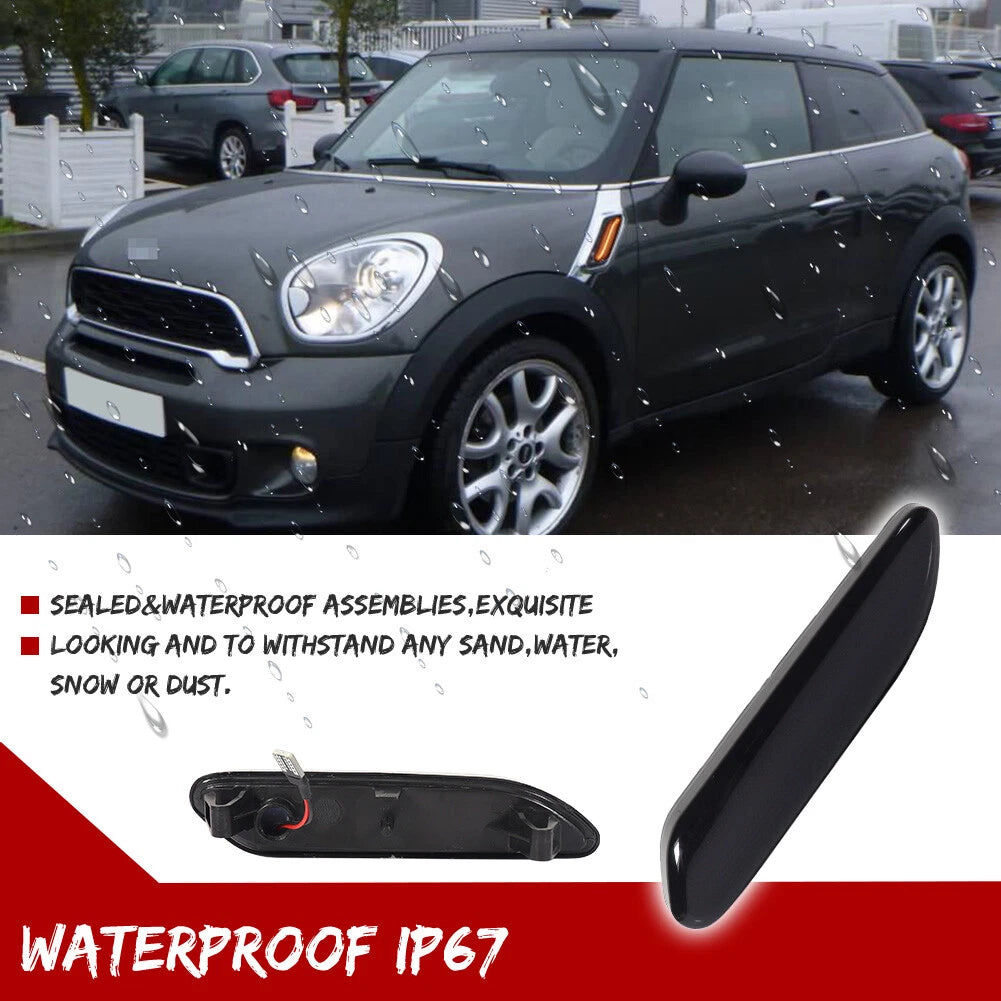 Sequential Smoke Lens LED Side Marker Lights for Mini Cooper R60 R61 (2011–2016)