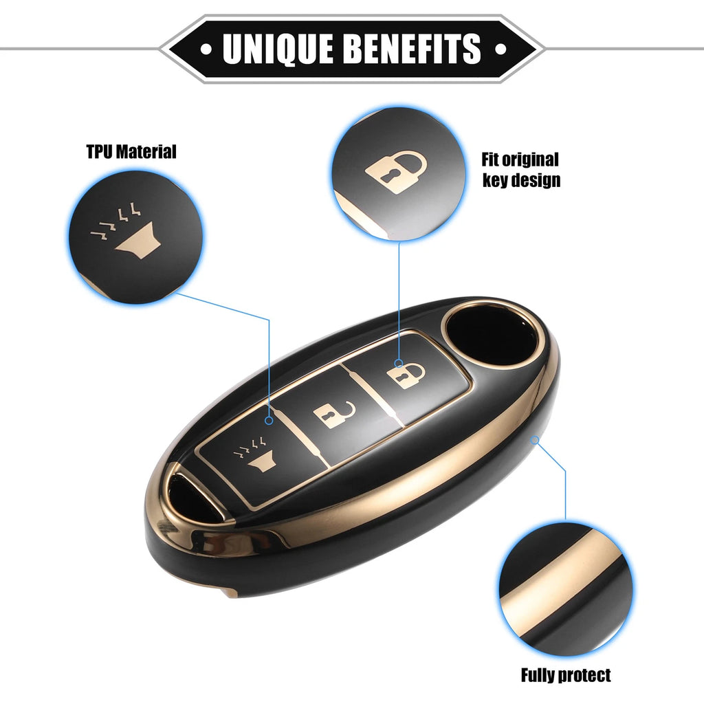 3 Button Keyless Key Fob Shell Cover Case for Nissan Altima Armada (2013–2020)