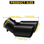 Dual Exhaust Pipe Tail Tip for Car (Stainless Steel, Black Round)