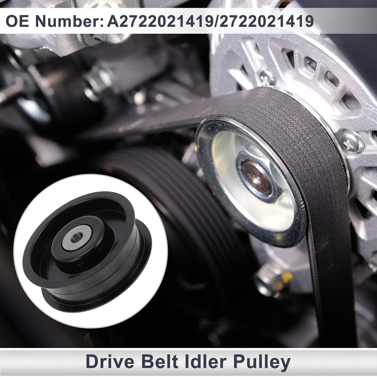 Drive Belt Idler Pulley for Mercedes-Benz W463 (2009-2014) Black 1 x Pc