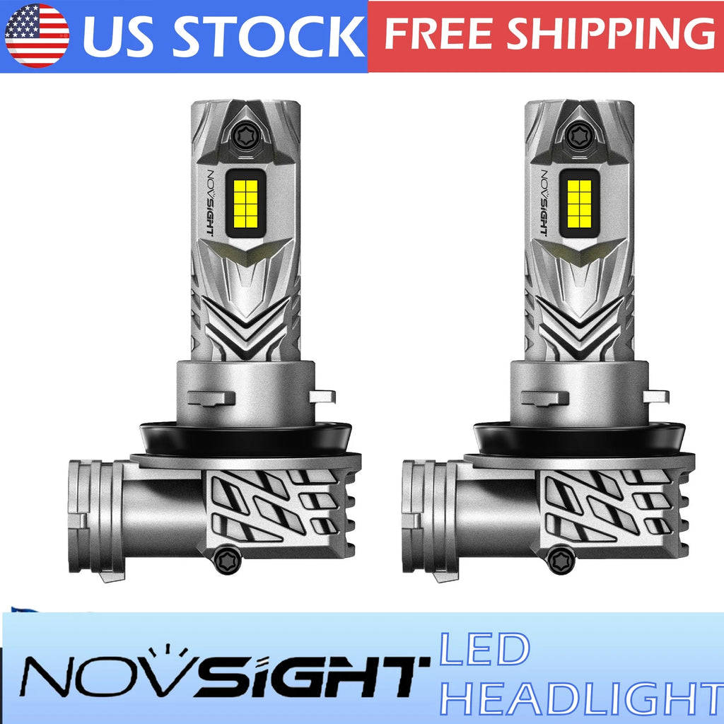 2X H11 H8 H9 LED Headlight Bulbs for NOVSIGHT (6500K)
