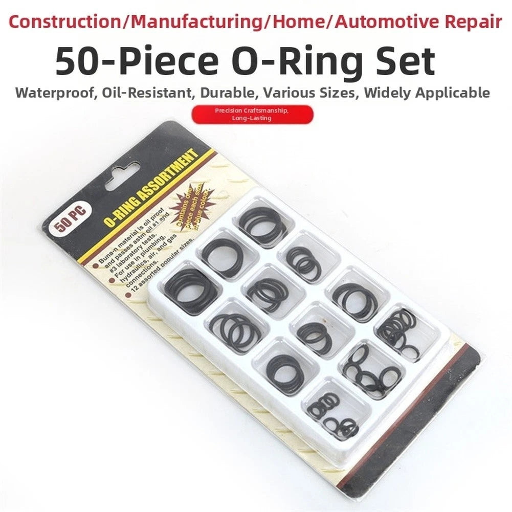 O Ring Set of 50 Buna N for Plumbing Hydraulic Air Gas Systems